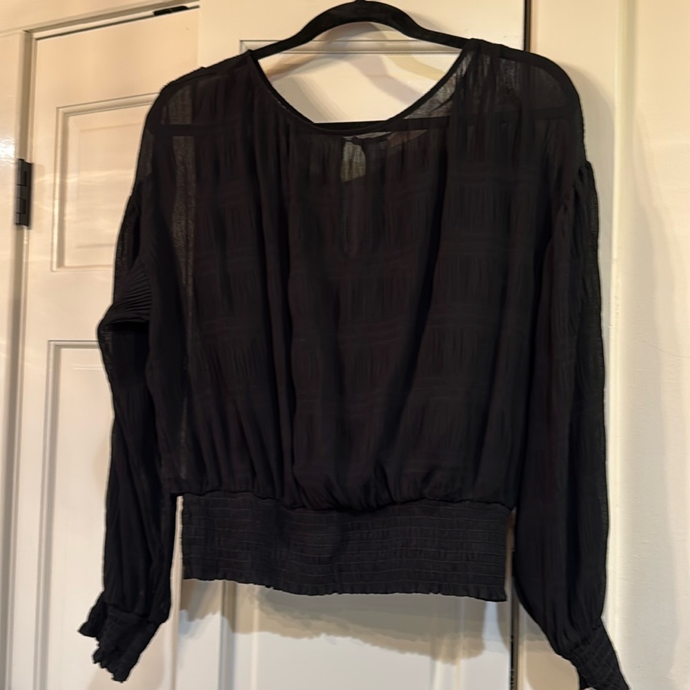 Astr black blouse long sleeve size large.